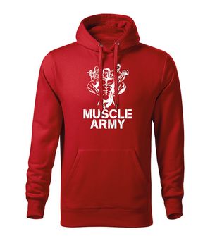 DRAGOWA muška majica s kapuljačom muscle army team, crvena 320g/m2