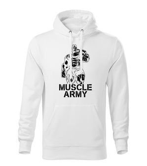 DRAGOWA muška majica s kapuljačom muscle army, bijela 320g/m2
