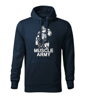 DRAGOWA muška majica s kapuljačom muscle army man, tamnoplava 320g/m2
