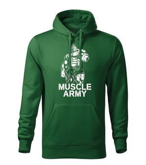 DRAGOWA muška majica s kapuljačom muscle army man, zelena 320g/m2