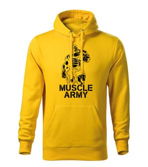 DRAGOWA muška majica s kapuljačom muscle army man, žuta 320g/m2