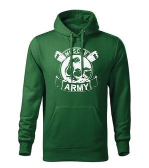 DRAGOWA muška majica s kapuljačom muscle army original, zelena 320g/m2