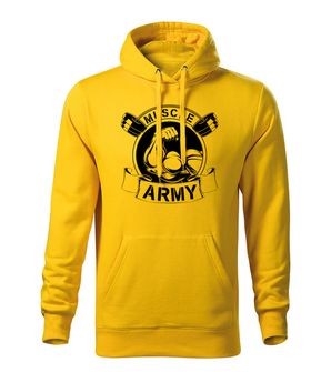 DRAGOWA muška majica s kapuljačom muscle army original, žuta 320g/m2