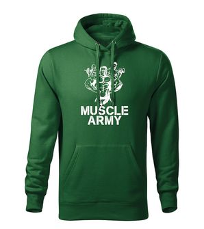 DRAGOWA muška majica s kapuljačom muscle army team, zelena 320g/m2