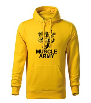 DRAGOWA muška majica s kapuljačom muscle army team, žuta 320g/m2
