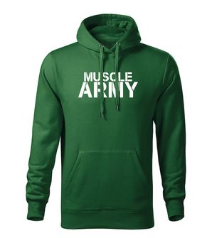 DRAGOWA muška majica s kapuljačom muscle army, zelena 320g/m2