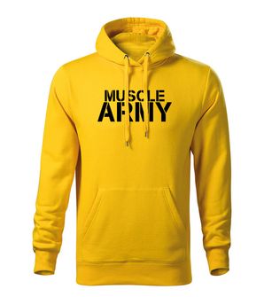 DRAGOWA muška muscle army majica s kapuljačom, žuta 320g/m2