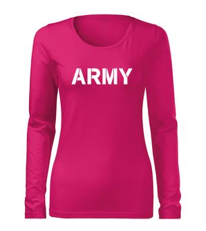 DRAGOWA Slim ženska vojna majica dugih rukava, ružičasta 160g/m2