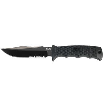 SOG fiksni nož SEAL PUP ELITE - KYDEX SHEATH - crni TINI, djelomično nazubljen