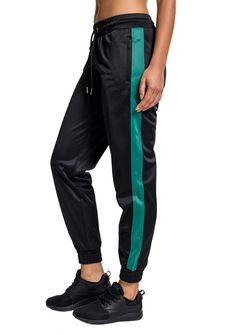 Urban Classics Ženske Cuff Track hlače, crno zelene