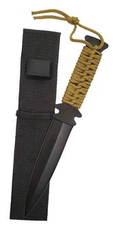 Bacački nož s maslinovim paracordom BC, crni