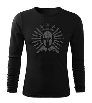 DRAGOWA fit-T majica s dugim rukavima Ares, crna 160 g/m2