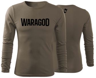 WARAGOD Fit-T majica s dugim rukavima FastMERCH, maslinasto zelena 160g/m2