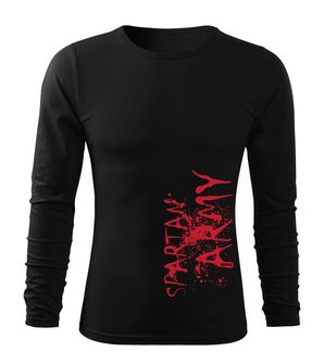 DRAGOWA Fit-T majica dugih rukava RedWar, crna 160g/m2