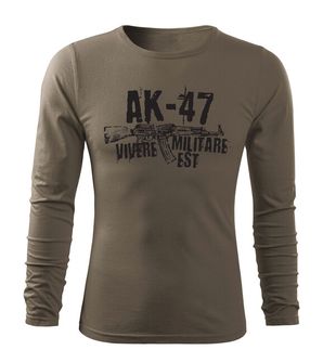 DRAGOWA Fit-T majica s dugim rukavima Seneca AK-47, maslinasta 160g/m2