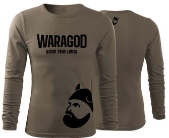 WARAGOD Fit-T majica s dugim rukavima StrongMERCH, maslinasto zelena 160g/m2