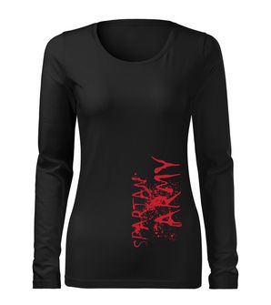 DRAGOWA Tanka ženska majica dugih rukava RedWar, crna 160g/m2